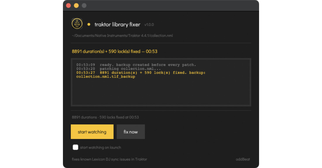 traktor library fixer app preview